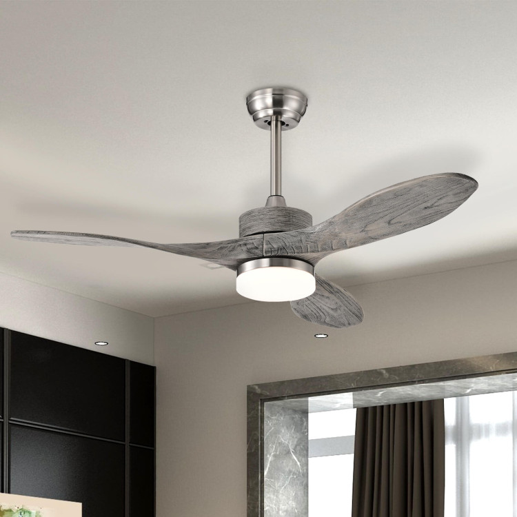 48 Inch Wood Ceiling Fan with LED Lights and 6 Speed LevelsCostway Gallery View 2 of 10