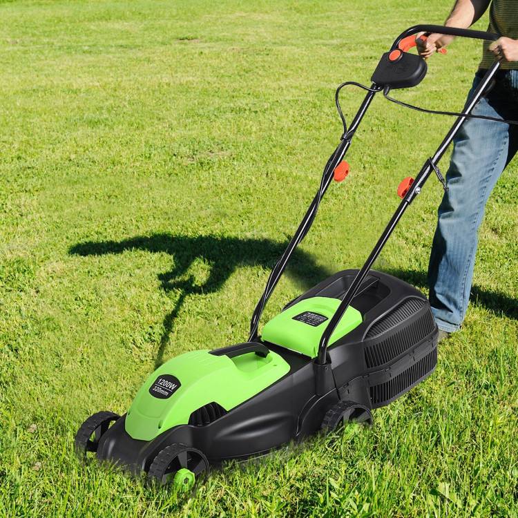14 Inch Electric Push Lawn Corded Mower with Grass BagCostway Gallery View 13 of 24