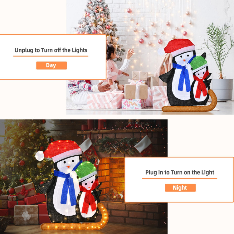 Lighted Standing Penguins Christmas DecorationCostway Gallery View 8 of 9