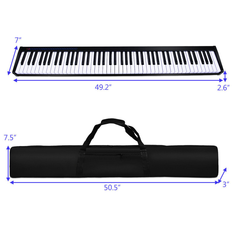 88-Key Portable Electronic Piano with  Voice Function-BlackCostway Gallery View 2 of 10