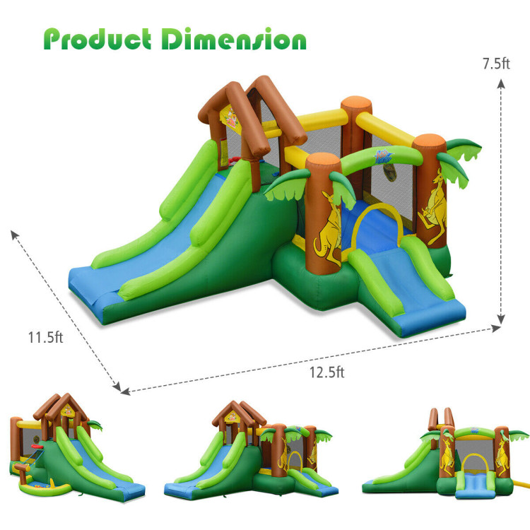 Kids Inflatable Jungle Bounce House Castle including Bag Without BlowerCostway Gallery View 4 of 12