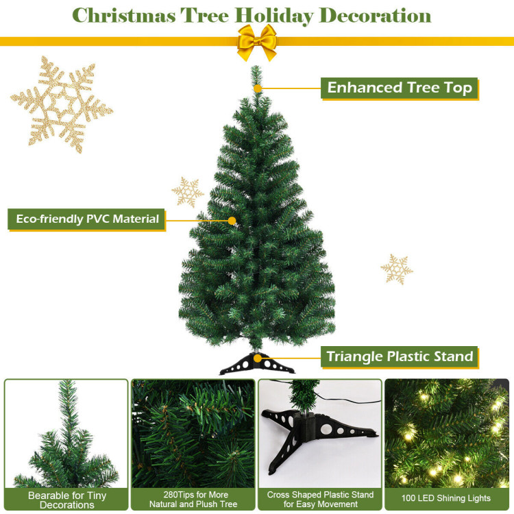 4 Feet Tabletop Artificial Christmas Tree with LED LightsCostway Gallery View 7 of 10