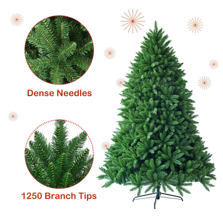 6 Feet Unlit Artificial Christmas Tree with 1250 Branch TipsCostway Gallery View 9 of 11