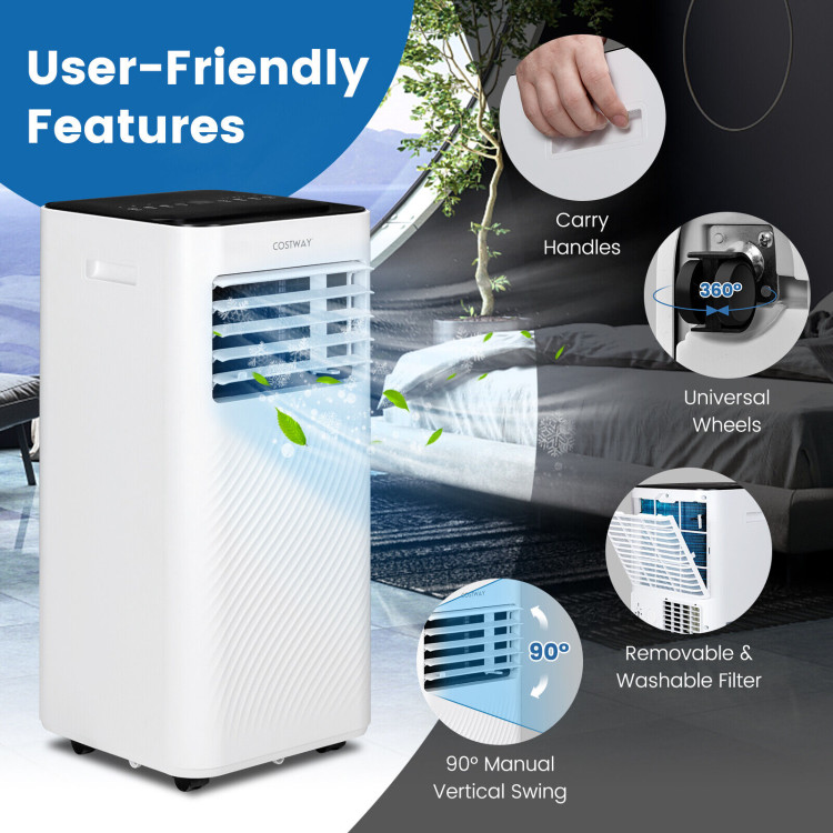 Giantex 4-in-1 Portable Air Conditioner 10000BTU, Multi-function & Powerful  AC Unit w/Sleep Mode, Suitable for Bedroom, Living Room, Office, White 