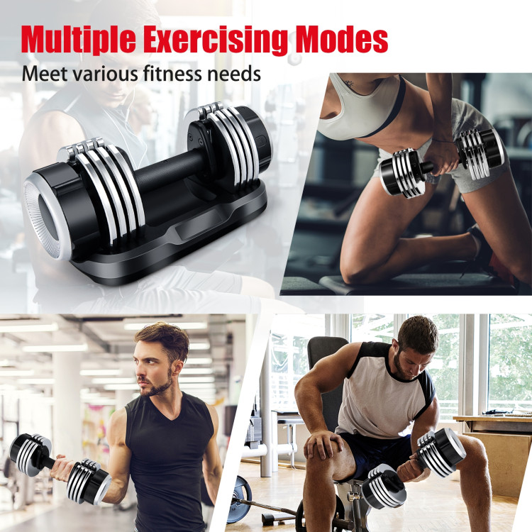 5-in-1 Weight Adjustable Dumbbell with Anti-Slip Fast Adjust Turning HandleCostway Gallery View 8 of 10