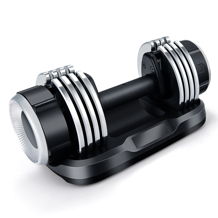 5-in-1 Weight Adjustable Dumbbell with Anti-Slip Fast Adjust Turning HandleCostway Gallery View 3 of 10