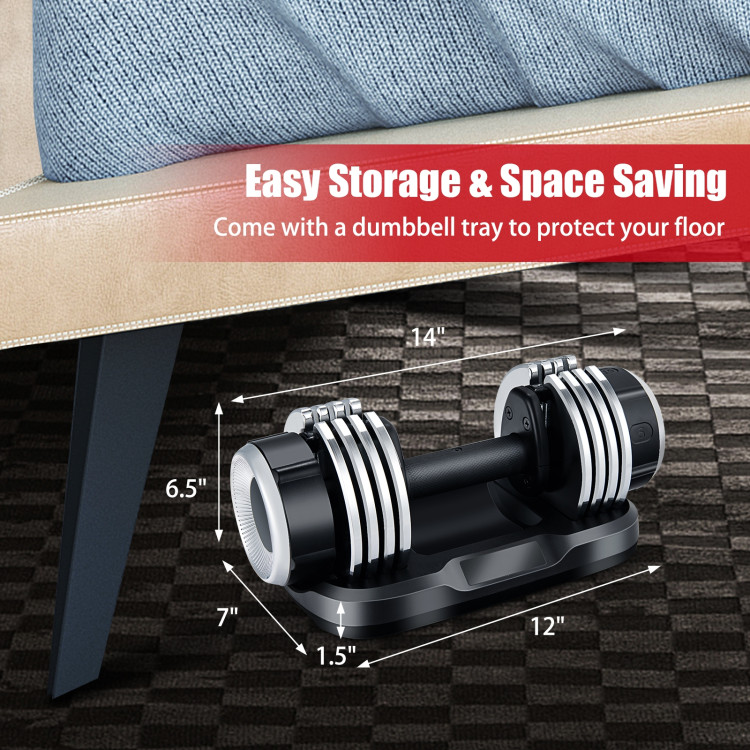 5-in-1 Weight Adjustable Dumbbell with Anti-Slip Fast Adjust Turning HandleCostway Gallery View 4 of 10