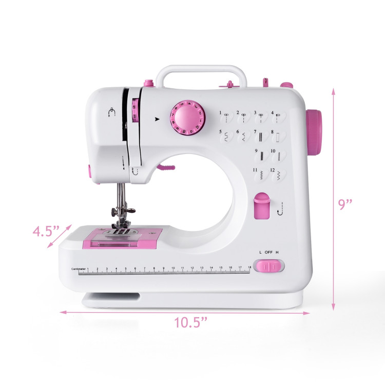 Free-Arm Crafting Mending Sewing Machine with 12 Built-in StitchedCostway Gallery View 17 of 19