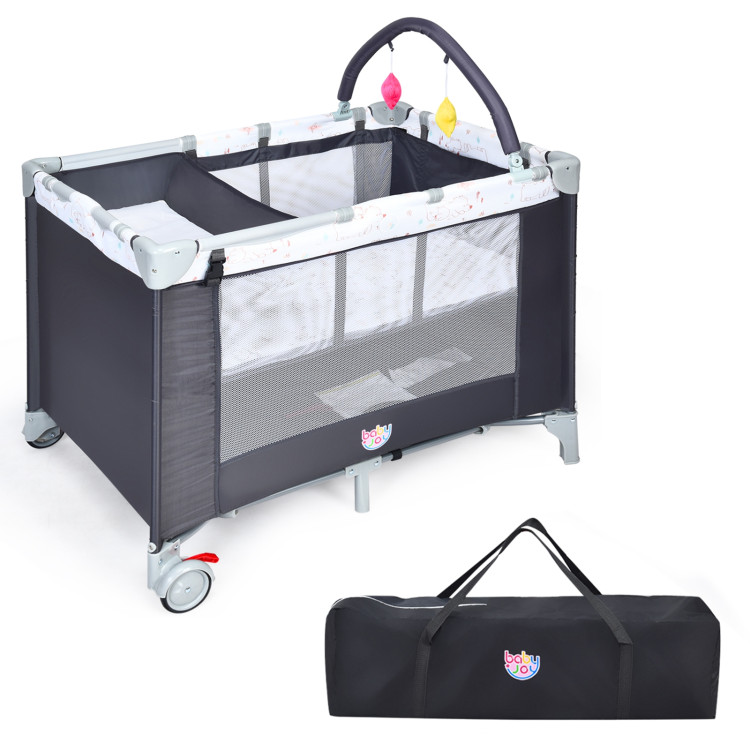 Portable Baby Playard Playpen Nursery Center with MattressCostway Gallery View 1 of 11