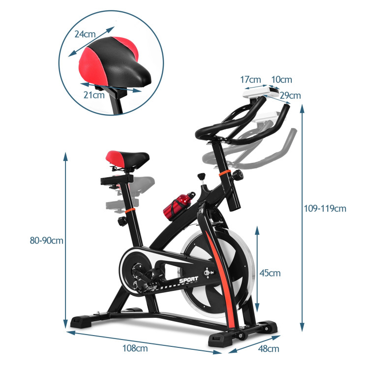 Household Adjustable Indoor Exercise Cycling Bike Trainer with Electronic MeterCostway Gallery View 4 of 10