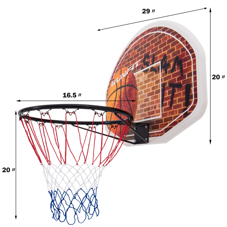 Wall Mounted Fan Backboard with Basketball Hoop and RimCostway Gallery View 4 of 11