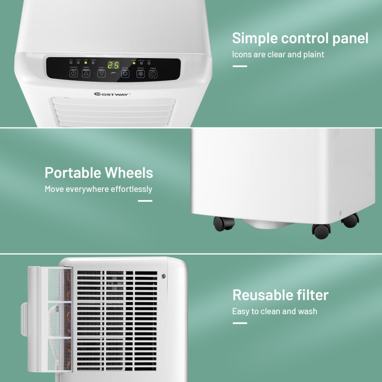 10000 BTU Portable Air Conditioner with Dehumidifier and Fan Modes-WhiteCostway Gallery View 5 of 20