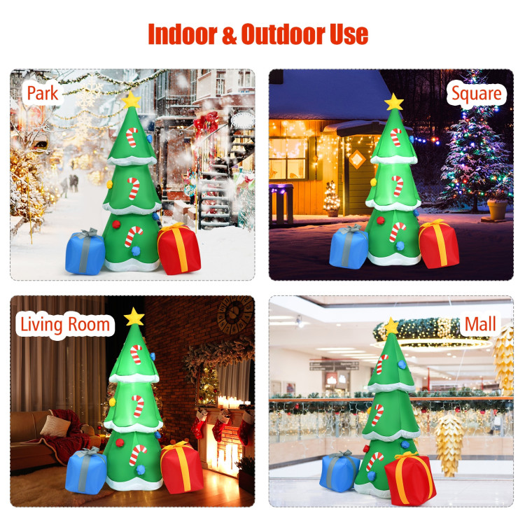 6 Feet Inflatable Christmas Tree with Gift Boxes Blow Up DecorationCostway Gallery View 10 of 12
