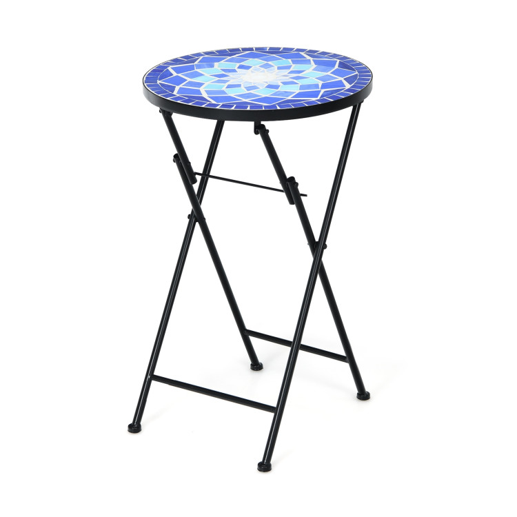 Folding Mosaic Side Table Accent TableCostway Gallery View 4 of 11