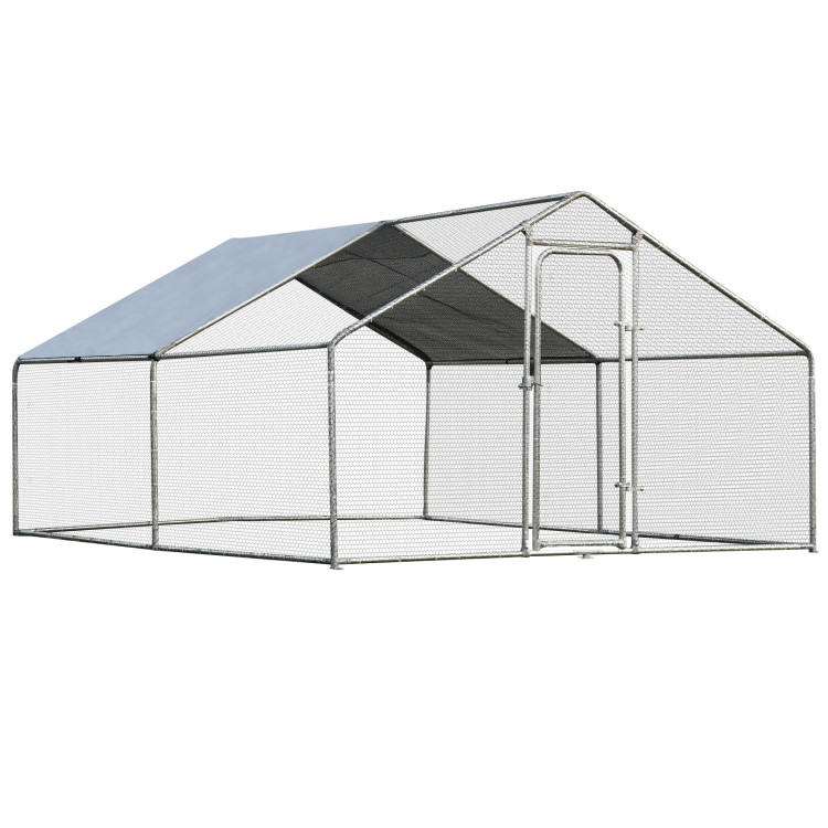 Large Walk in Shade Cage Chicken Coop with Roof Cover-13'Costway Gallery View 1 of 9