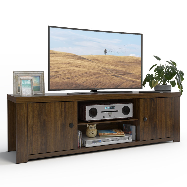 Classic Style TV Console Cabinet for 65-Inch TV with 2 Cable Management HolesCostway Gallery View 8 of 10