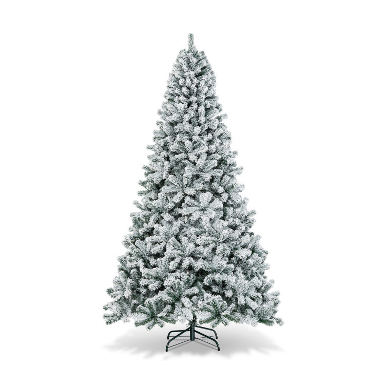 9 Feet Artificial Christmas Tree with Premium Snow Flocked HingedCostway Gallery View 1 of 11
