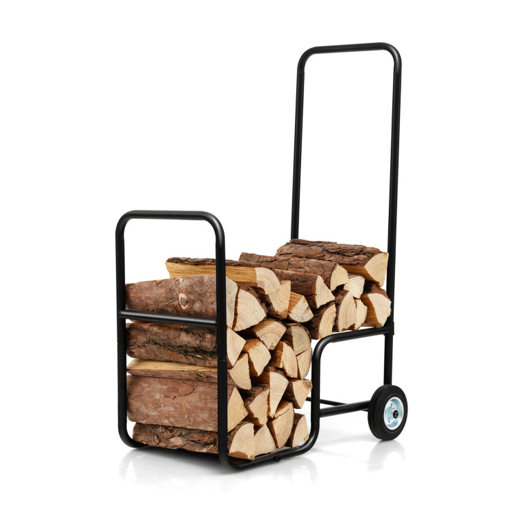 Firewood Log Cart Carrier with Anti-Slip and Wear-Resistant WheelsCostway Gallery View 7 of 10