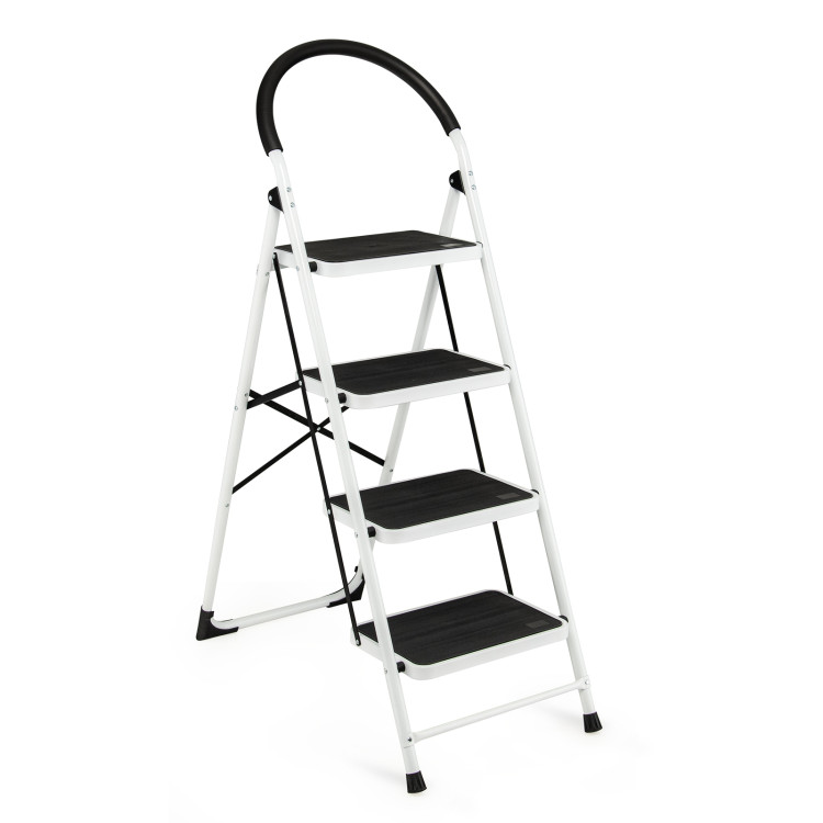 4-Step Folding Ladder with Anti-Slip Pedal Platform 330Lbs CapacityCostway Gallery View 1 of 11