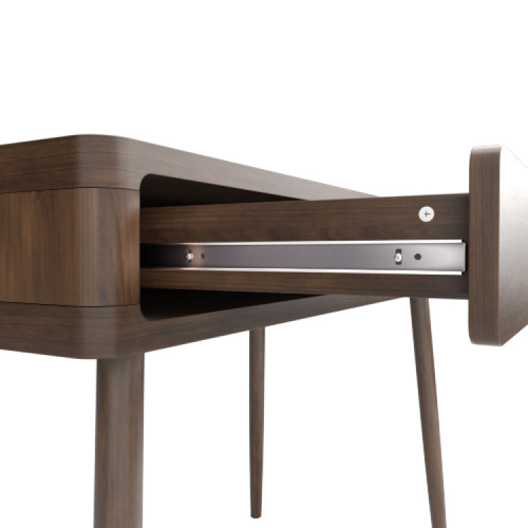 Compact Mid-Century Desk with Two Drawers for Small Spaces – RealRooms