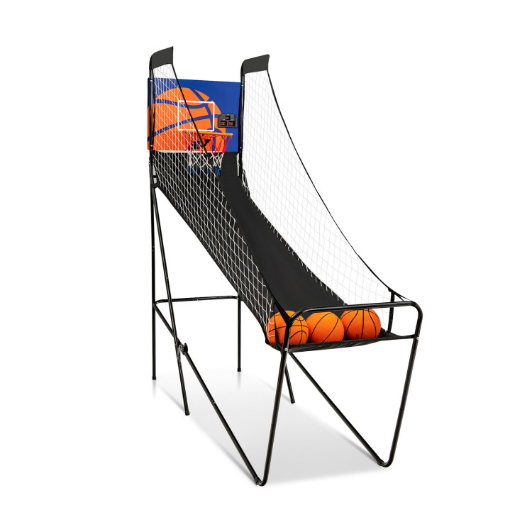 COSTWAY Jeu de Basketball Arcade Double Shootout Double Panier Compteur  Electronique avec 4 Ballons,1 Pompe Panier de Basket Pliable