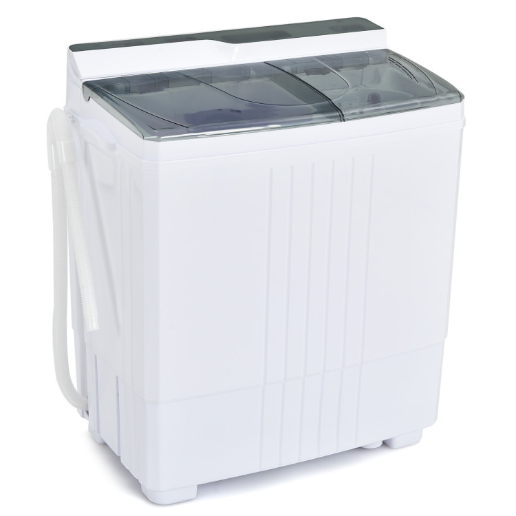 Twin Tub Portable Washing Machine with Timer Control and Drain Pump for Apartment-GrayCostway Gallery View 1 of 13