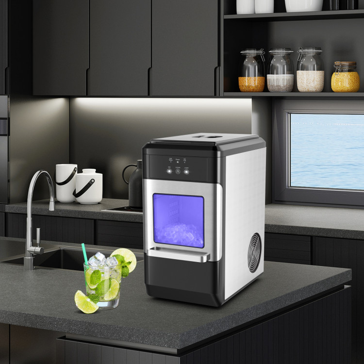 Ice Maker Countertop 44lbs Per Day with Ice Shovel and Self-Cleaning-BlackCostway Gallery View 7 of 11
