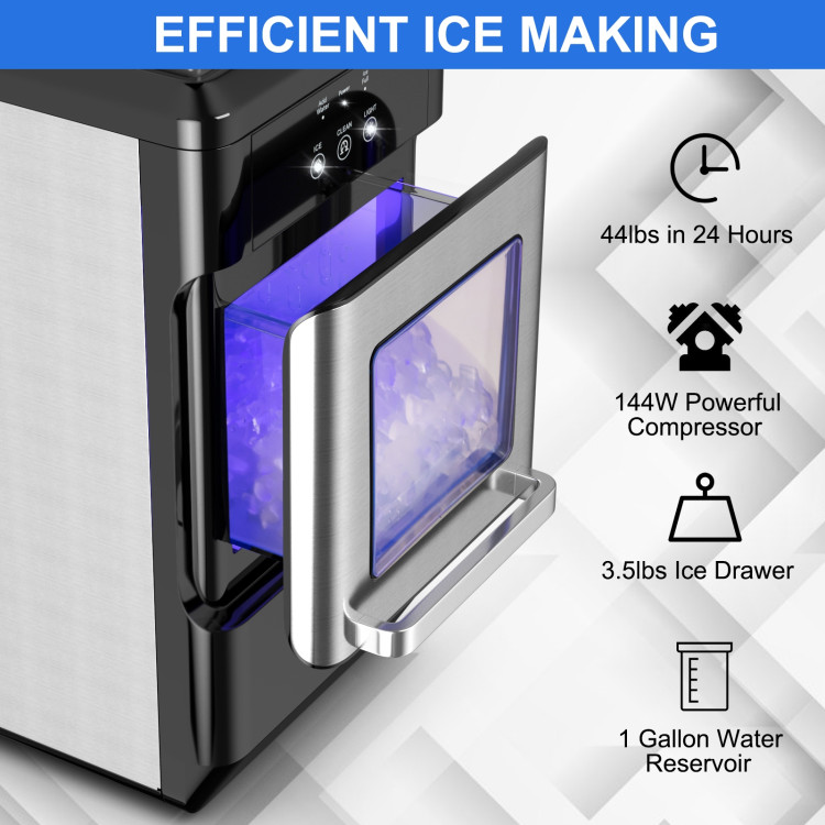 Ice Maker Countertop 44lbs Per Day with Ice Shovel and Self-Cleaning-BlackCostway Gallery View 3 of 11