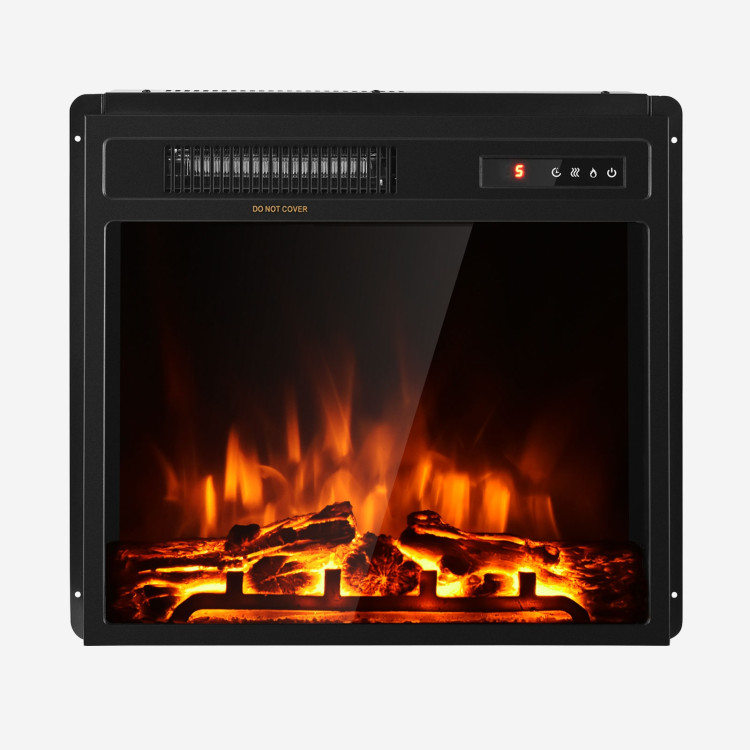 18 Inch 1500W Electric Fireplace Freestanding and Recessed HeaterCostway Gallery View 1 of 9