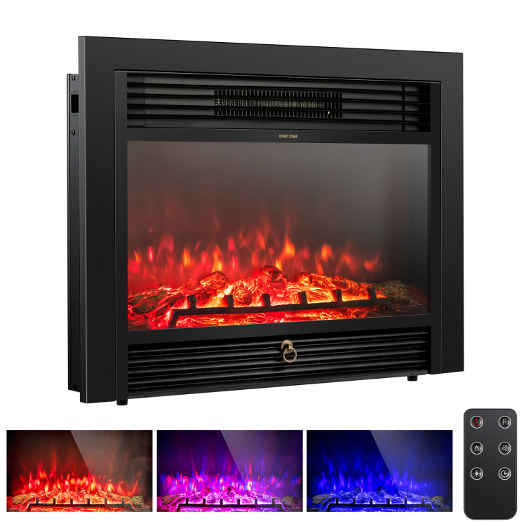 28.5 Inch 750W/1500W Electric Fireplace insert with Adjustable Flame Color and TimerCostway Gallery View 7 of 12