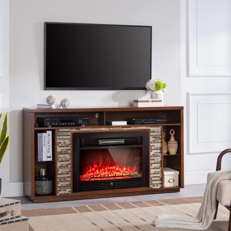 28.5 Inch 750W/1500W Electric Fireplace insert with Adjustable Flame Color and TimerCostway Gallery View 2 of 12