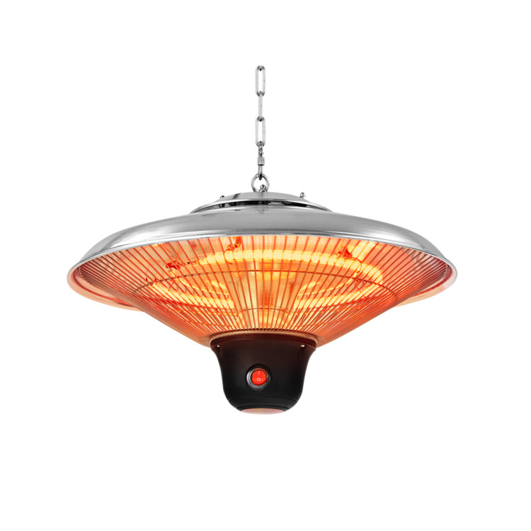 1500W Electric Hanging Ceiling Mounted Infrared Heater with Remote Control-WhiteCostway Gallery View 1 of 11