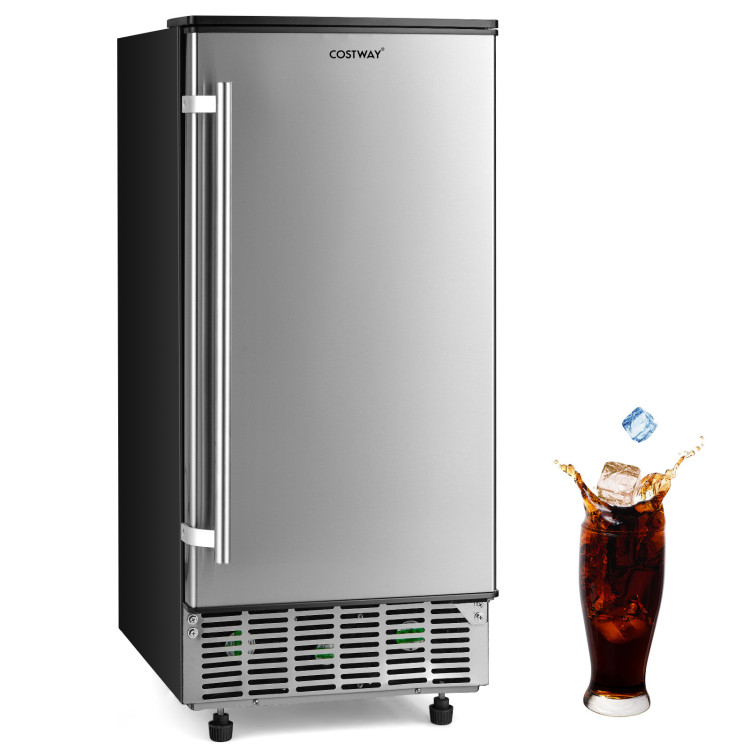 Free-Standing Built-in Ice Maker with 80lbs per Day-SilverCostway Gallery View 6 of 12
