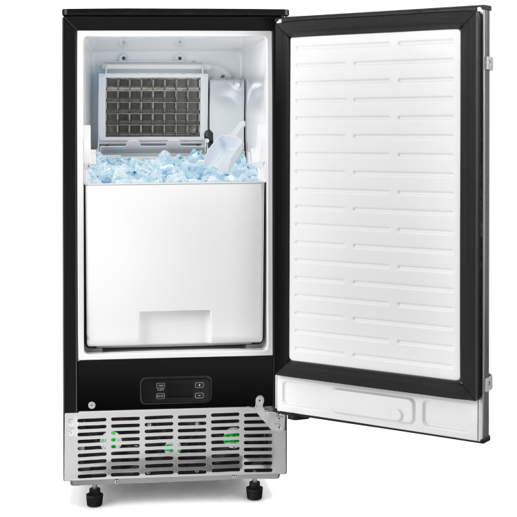 Free-Standing Built-in Ice Maker with 80lbs per Day-SilverCostway Gallery View 7 of 12