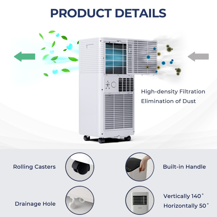 8000 BTU 3-in-1 Air Cooler with Dehumidifier and Fan Mode-WhiteCostway Gallery View 5 of 11