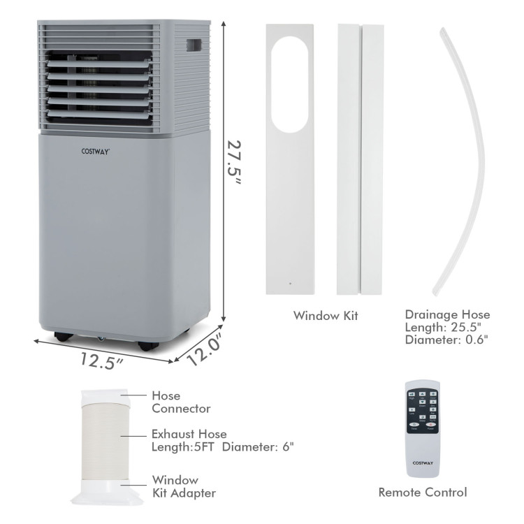  Portable Air Conditioners,8000 BTU(ASHRAE) /5300 BTU (SACC),  Compact Home A/C Cooling Unit with Remote Controller,Built-in  Dehumidifier,Fan Modes,up to 200 Sq.Ft,white,New 2023 Model : Home & Kitchen