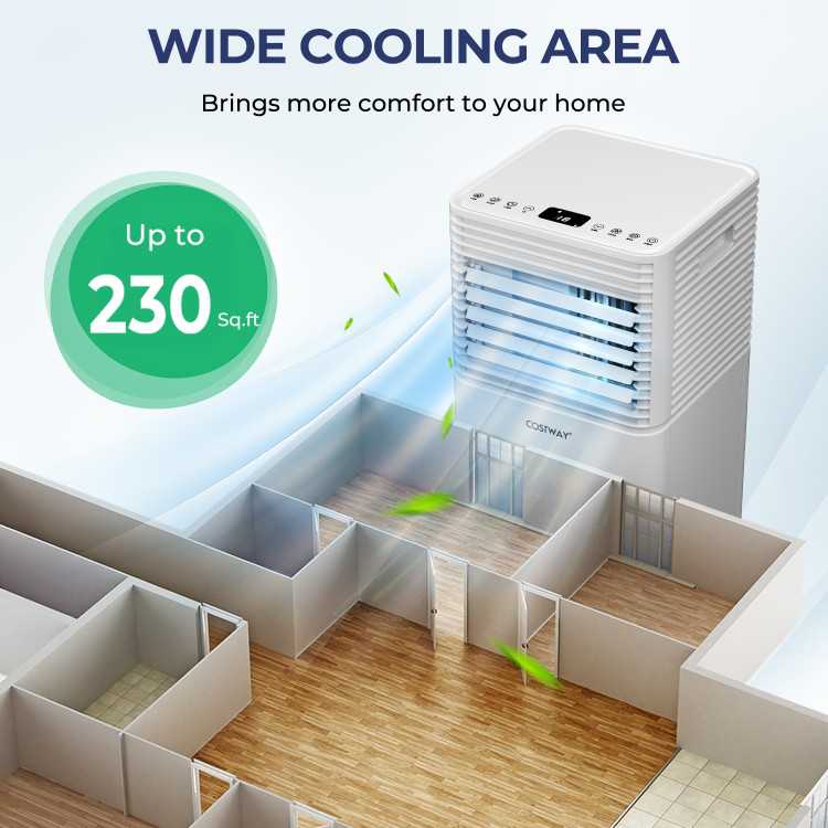 8000 BTU 3-in-1 Air Cooler with Dehumidifier and Fan Mode-WhiteCostway Gallery View 9 of 11