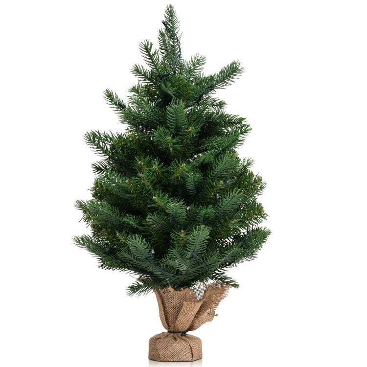 24 Inch Tabletop Fir Artificial Christmas Tree with LED LightsCostway Gallery View 7 of 10
