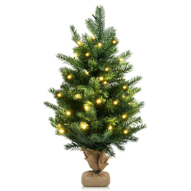24 Inch Tabletop Fir Artificial Christmas Tree with LED LightsCostway Gallery View 1 of 10