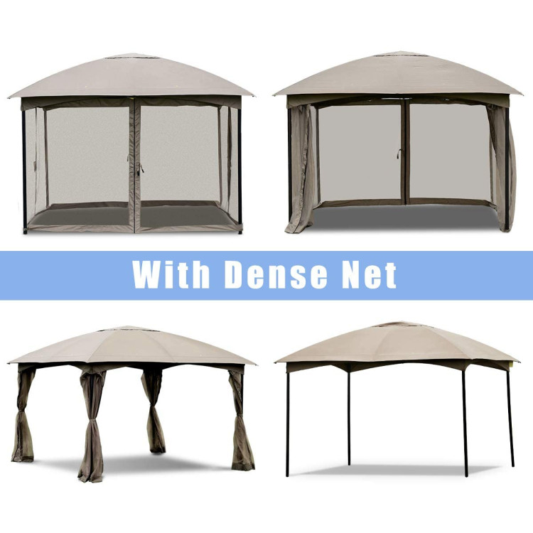 11.5 x 11.5 Feet Fully Enclosed Outdoor Gazebo with Removable 4 WallsCostway Gallery View 5 of 8