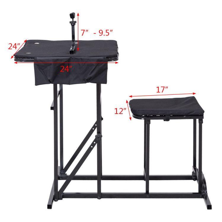 Foldable Shooting Bench with Adjustable Height TableCostway Gallery View 11 of 14