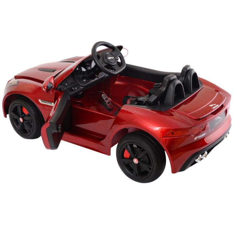 Jaguar F-TYPE 12V Battery Power Kids Ride On Car Licensed MP3 RC Remote Control-RedCostway Gallery View 3 of 7