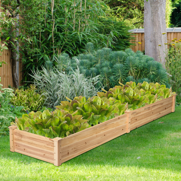 Wooden Vegetable Raised Garden Bed for Backyard Patio BalconyCostway Gallery View 7 of 10