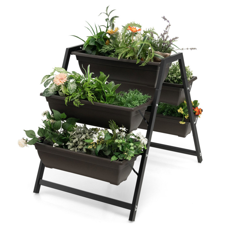 3-Tier Vertical Raised Garden Bed with 5 Plant BoxesCostway Gallery View 7 of 10