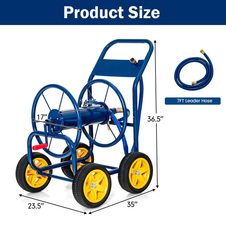 Garden Hose Reel Cart Holds 330ft of 3/4 Inch or 5/8 Inch HoseCostway Gallery View 4 of 8