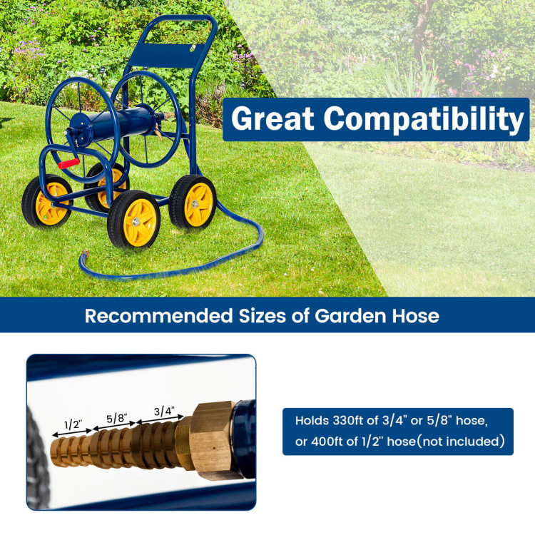 Garden Hose Reel Cart Holds 330ft of 3/4 Inch or 5/8 Inch HoseCostway Gallery View 7 of 8