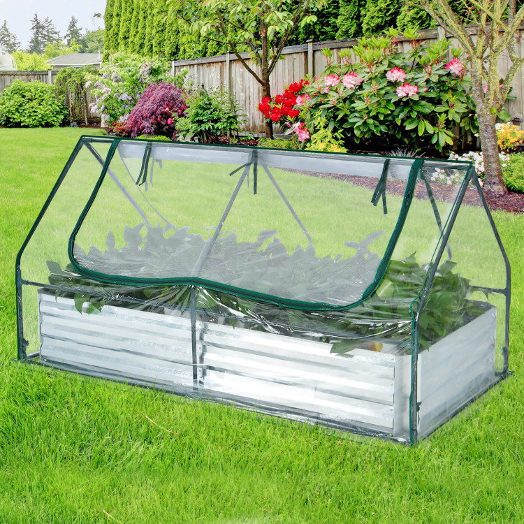 3'x6' Convertible Raised Garden Bed with Removable Greenhouse Panels