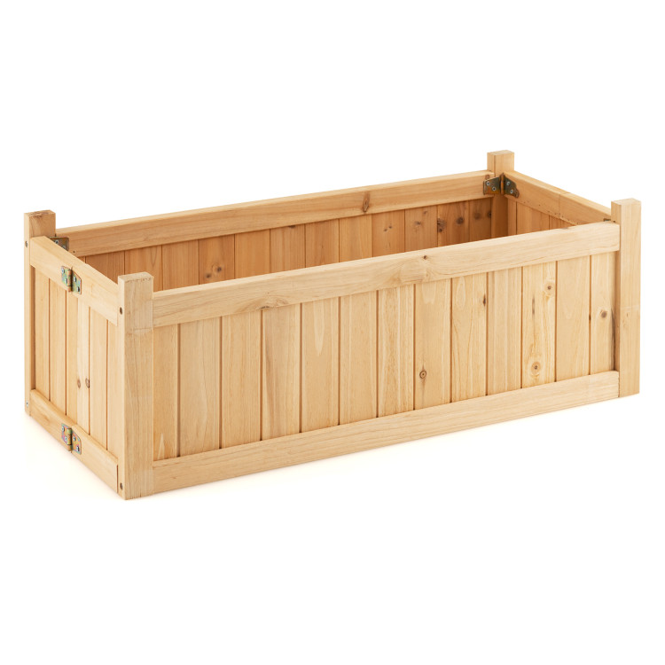 Folding Wooden Raised Garden Bed with Removable Bottom for Herbs Fruits FlowersCostway Gallery View 1 of 10