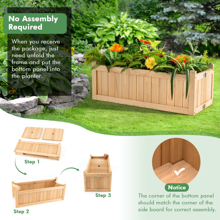 Folding Wooden Raised Garden Bed with Removable Bottom for Herbs Fruits FlowersCostway Gallery View 9 of 10
