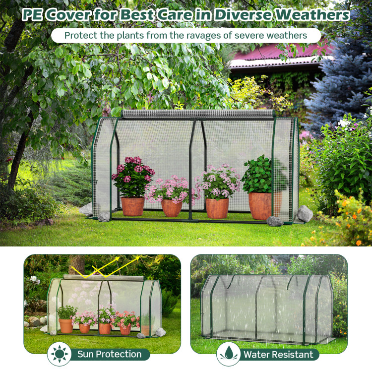 47.5 x 21.5 x 24 Inch Mini Greenhouse with Roll-up Zipper DoorCostway Gallery View 8 of 10